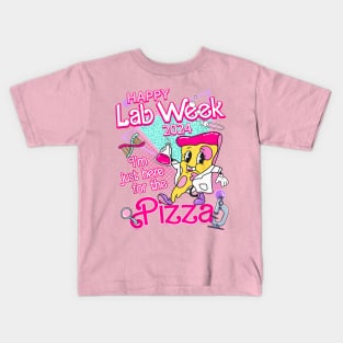 Retro Lab Week 2024, I'm Just Here For The Pizza, Medical Lab Tech, Medical Assistant, Lab Week Group Team Kids T-Shirt